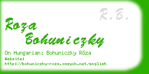 roza bohuniczky business card